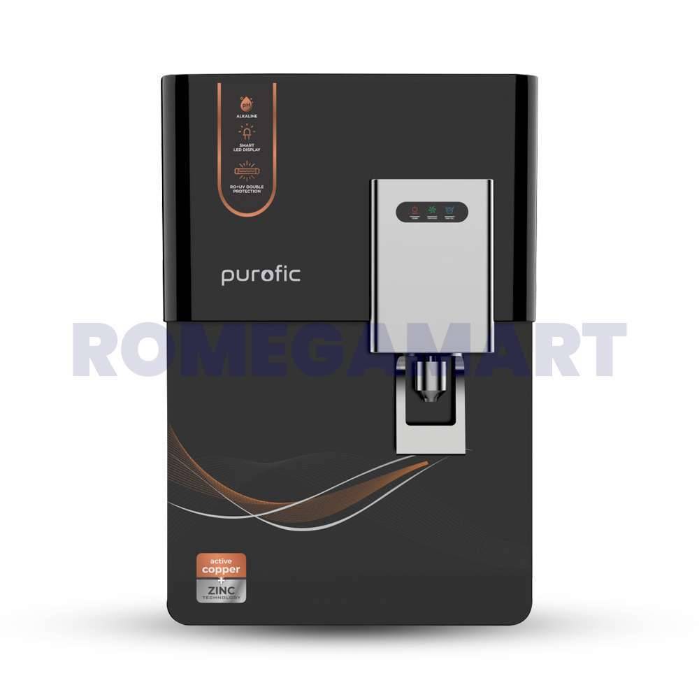 Purofic 12 Liter Storage Black With Silver Color Zinc+ Copper Table Tab Water Purifier For Domestic Use - Shree Nakoda Sales 