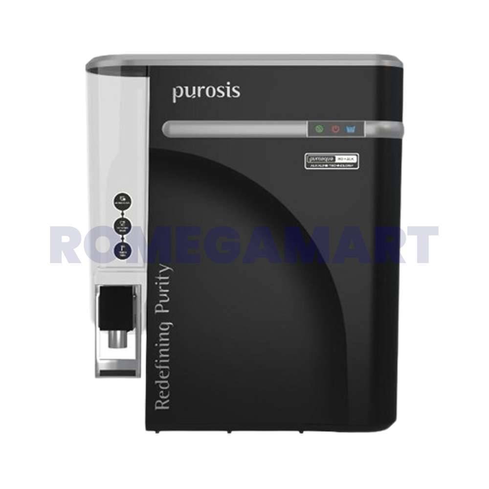 PUROSIS 9 Liter Storage Black Color RO+UV+UF+TDS+ALKLINE+COPPER+MINERAL Water Purifier With Smart LED Indicator ABS Plastic Material - GTB JI WATER SOLUTIONS
