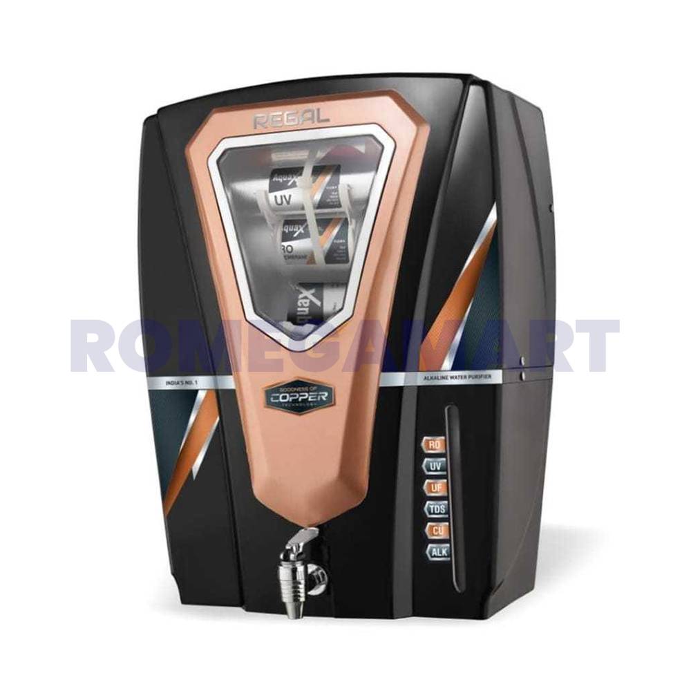 Regal 12 Liter Storage Ro Water Purifier Black With Copper Color For Domestic Use - Watro Care
