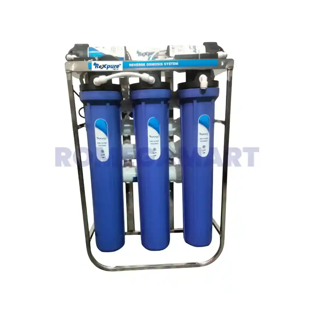 Rexpure 50 LPH RO Plant SS Skid Material Blue Color Suitable For Commercial Use - Basotra Electronics