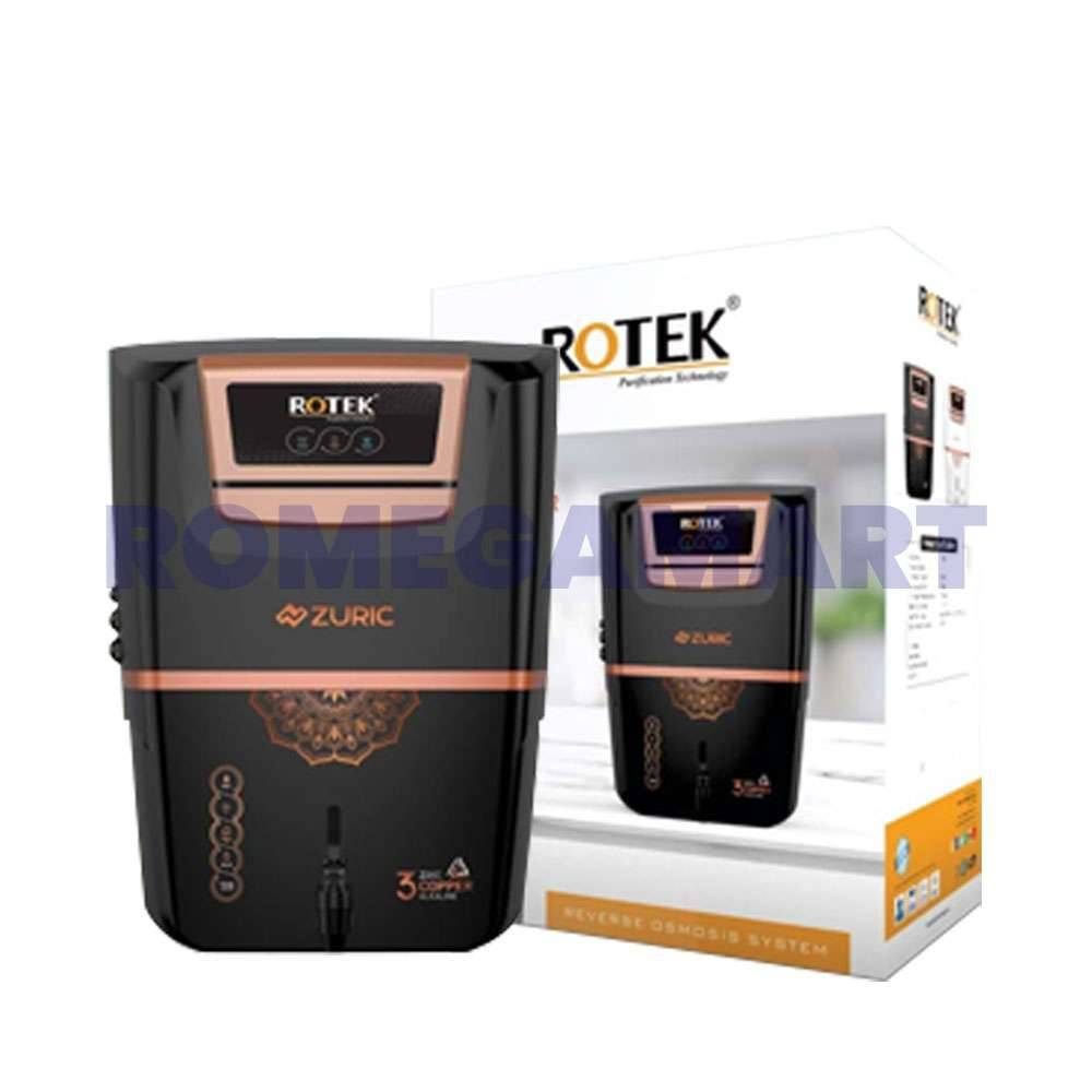 Rotek Zuric 3 Black Color 12 Liter Storage Zinc+Copper+Alkaline Water Purifier for Domestic Use - ZETTA WATER PURIFIER PRIVATE LIMITED