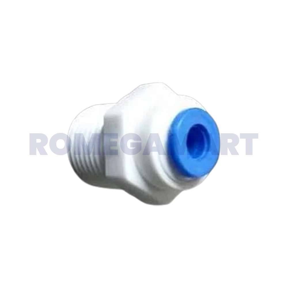 Male Reducer Connector PVC Material White Color use In Domestc RO - GTB JI WATER SOLUTION