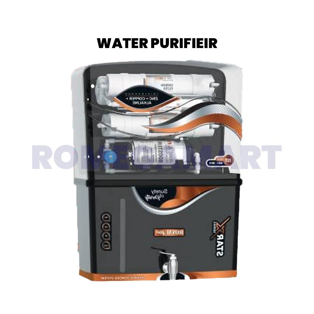 Star X Series Royal Plus Black Transparent Ro Water Purifier 12 Liter Storage For Domestic Use - Sai Enterprises