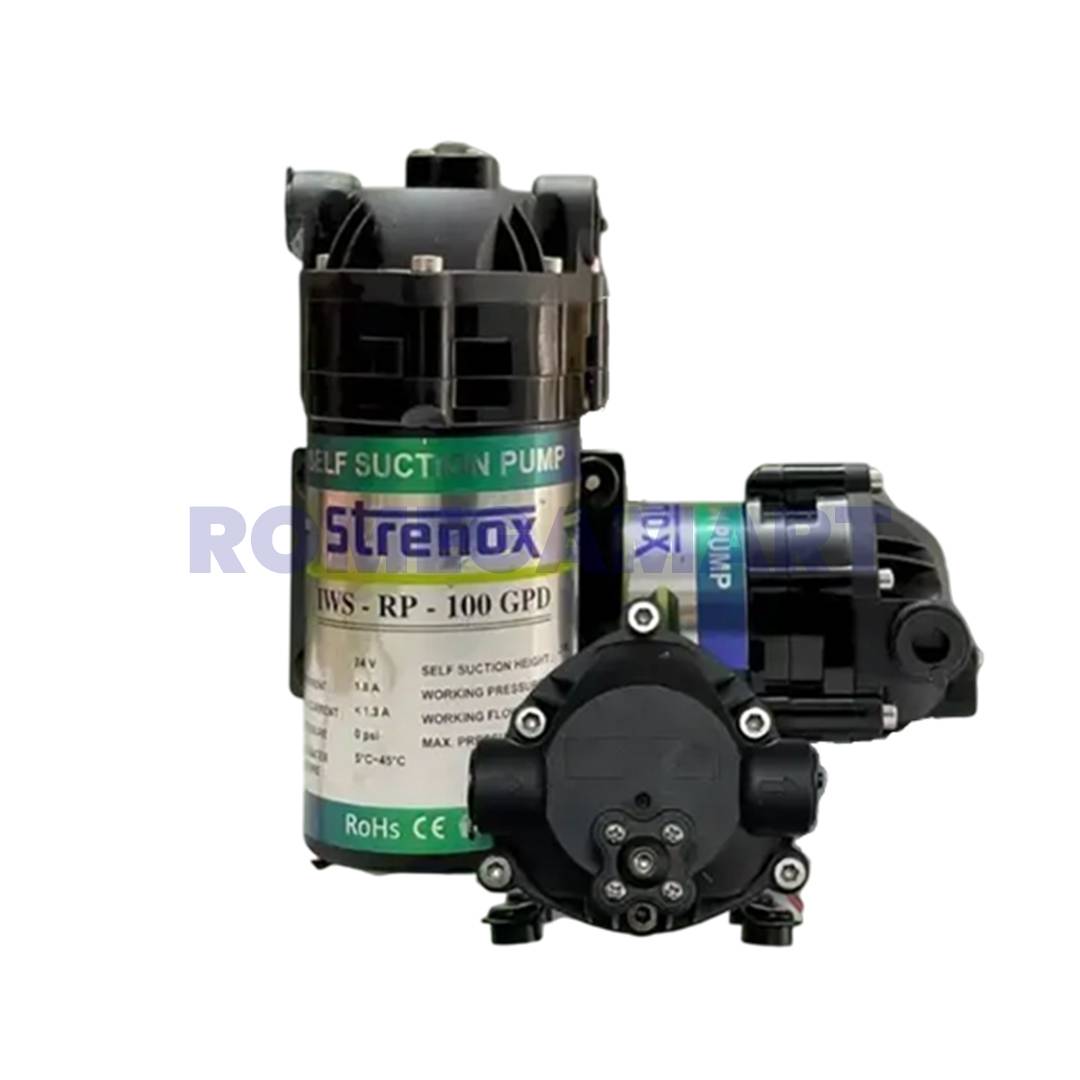 Strenox Booster Pump IWS RP 100 GPD Black Color Metal Material Suitable For Domestic Water Purifier - Infinity Water Solution