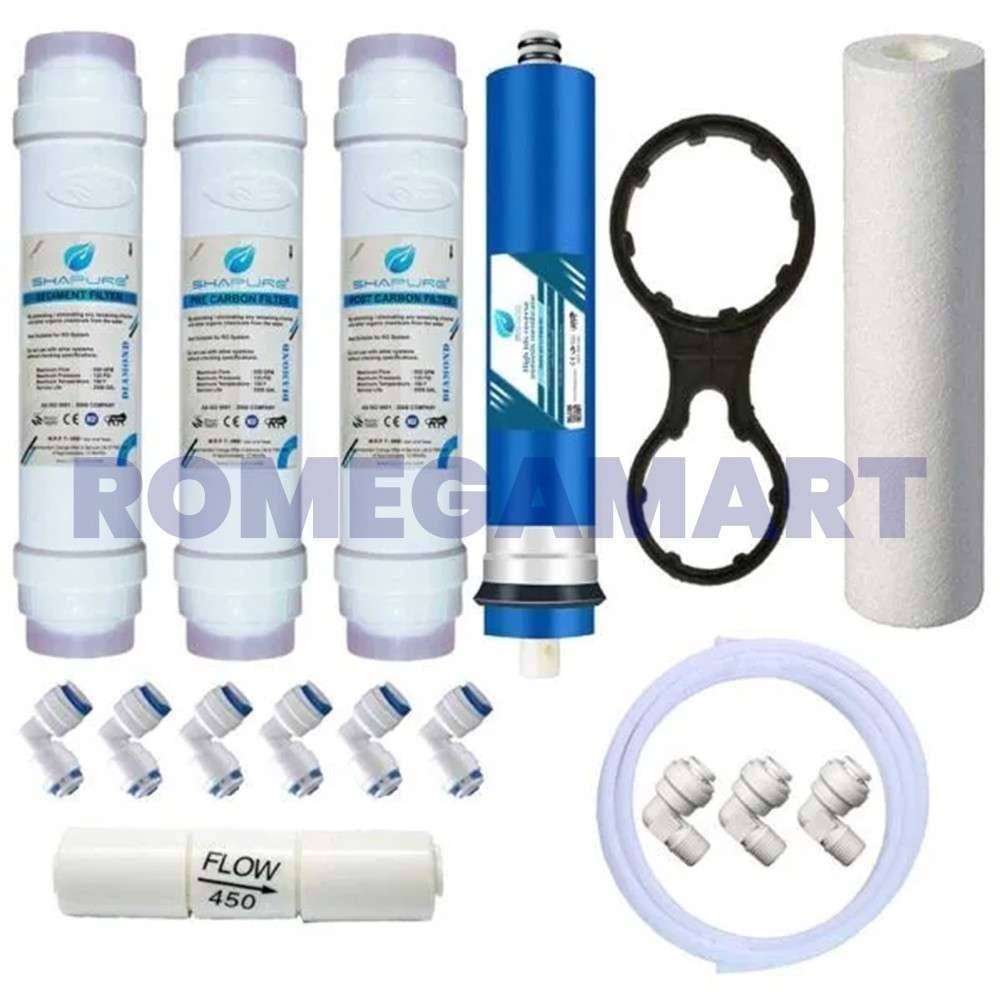 Yearly Shapure RO Filters Kit With Membrane Works Upto 2500 TDS For All Domestic Ro - Sha Traders
