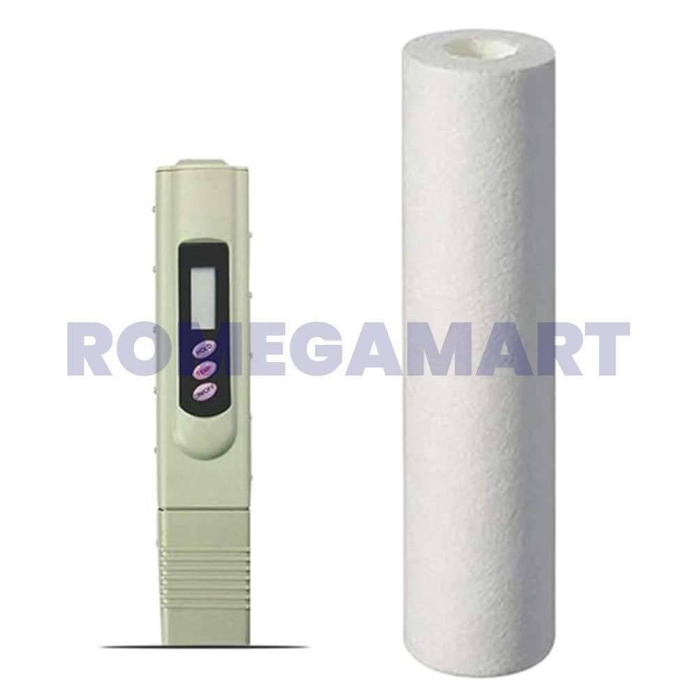 Domestic Portable TDS Meter With 10 Inch Filter Candle Combo For All Water Purifiers - Liv Drop