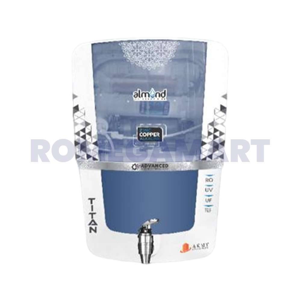 Titan Copper Aqua 12 Liter Storage RO+UV+UF Almond White With Blue Color Domestic Water Purifier - GTB JI WATER SOLUTIONS