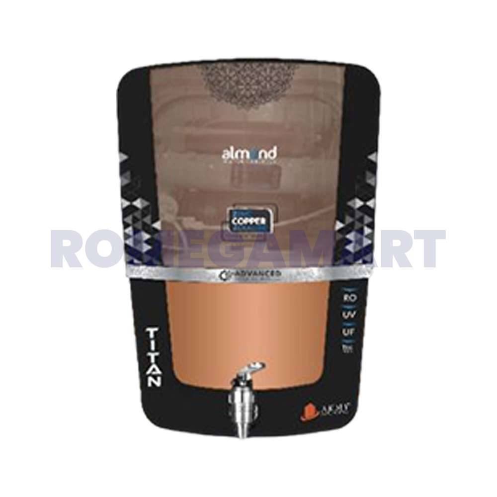 Titan Copper Aqua 12 Liter Storage Almond RO+UV+UF Domestic Water Purifier Black With Copper Color - JAZZ PURE WATER SOLUTIONS