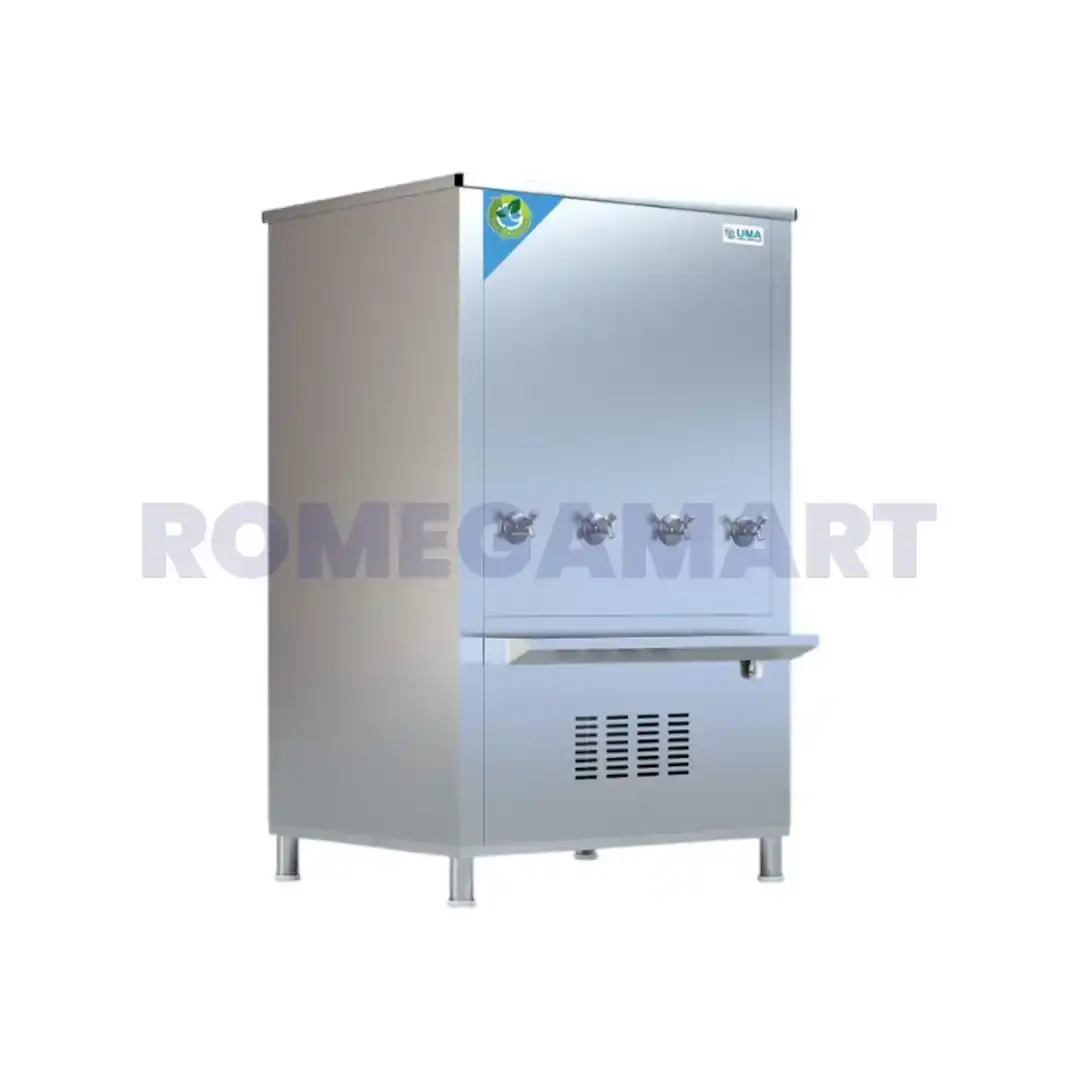UMA USW-300 Liter Storage Silver Color 4 Tap Water Cooler Stainless Steel Material - UMA Cooling Industries