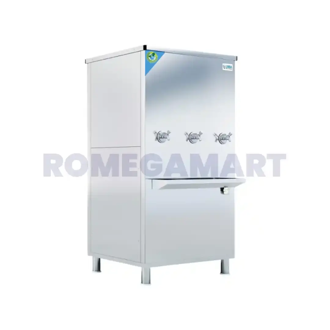 UMA UCNW-65+35 Liter Storage Stainless Steel Material Silver Color 3 Tap Water Cooler With Ro - UMA Cooling Industries