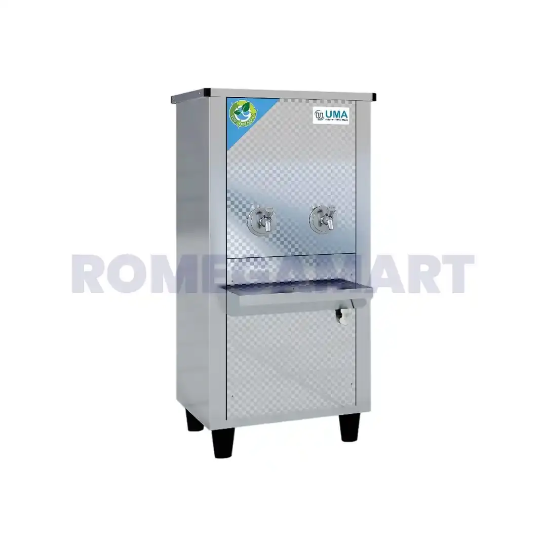 UMA URW-15 Liter Storage Silver Color 2 Tap Water Cooler With Ro Stainless Steel Material - UMA Cooling Industries