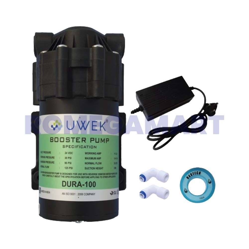 UWEK DURA 100 GPD Booster Pump And 24 V SMPS Combo For All Domestic RO - CO ORBITAL INDIAEIAPXMRBLC