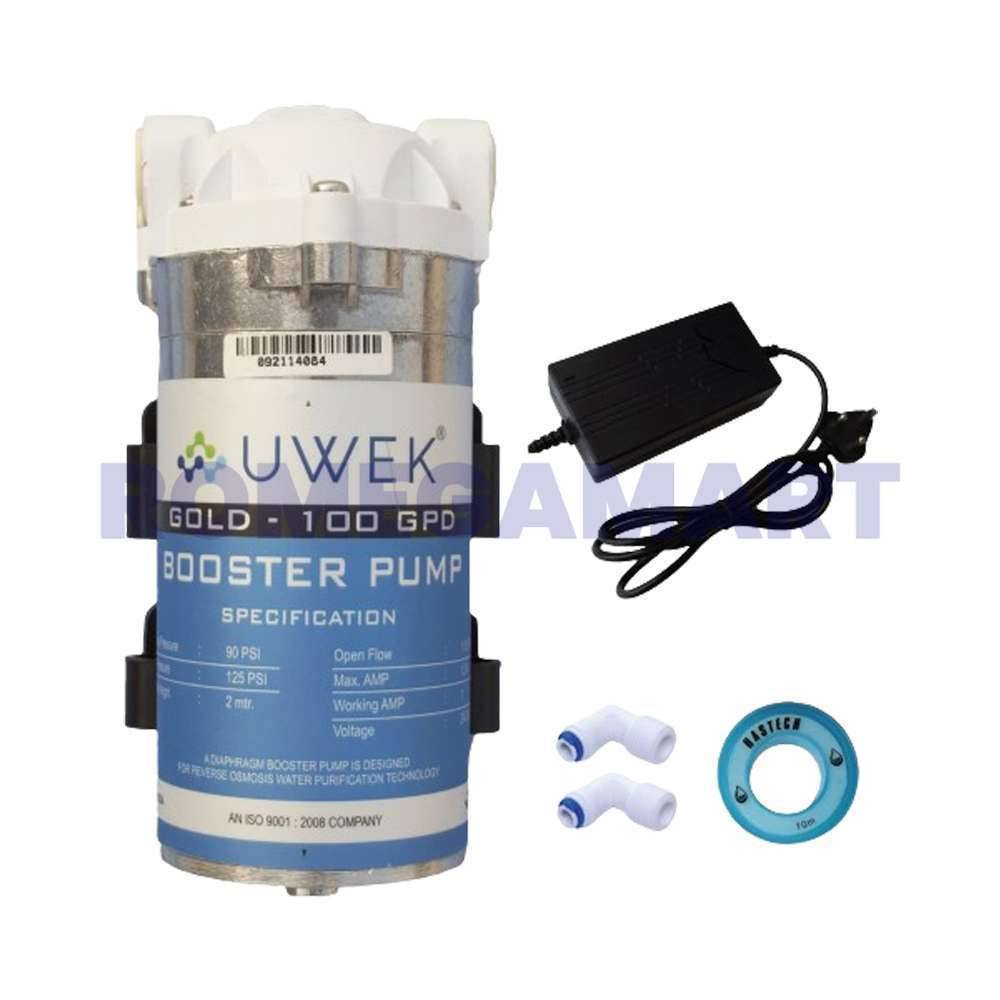 UWEK Gold RO Booster Pump And 24 V SMPS Adapter Set Suitable For Domestic RO -  CO ORBITAL INDAUMRIGKXKYX