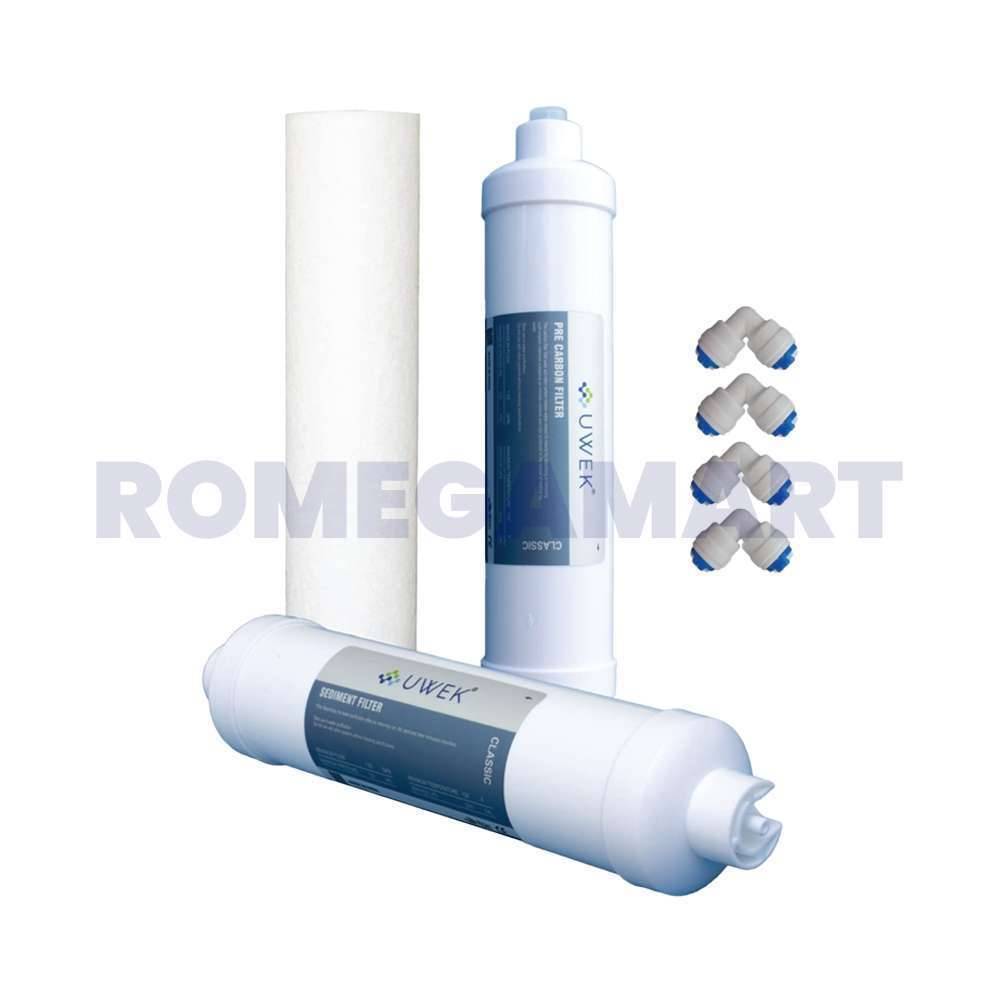UWEK Inline Classic Pre Carbon Block Food Grade Plastic Elbow Push Fit  - CO ORBITAL INDIA