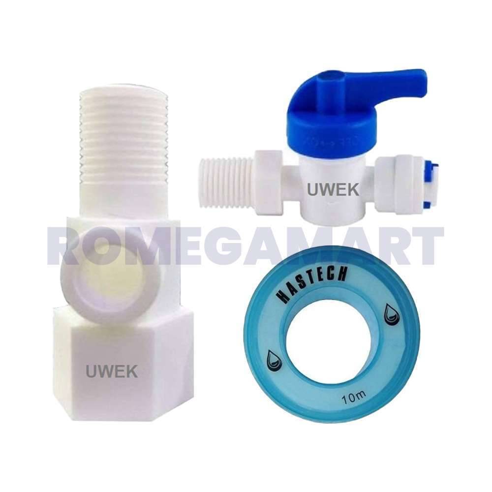 UWEK 1/4 Inch RO Tap Connector Valve Plastic Combo Pack - CO ORBITAL INDIA 