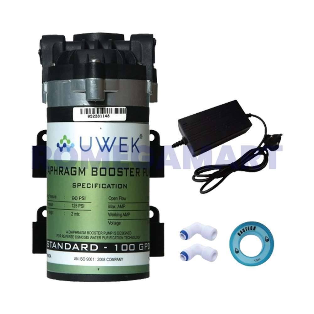 Booster Pump UWEK 100 GPD Standerd With SMPS Combo Pack For Domestic RO - CO ORBITAL INDIA 