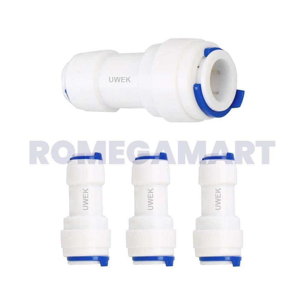 UWEK Straight Connector Reducer 3.8 Inch 1.4 inch Jointer Both Side Push Fit Connection For All RO Water Purifier Combo Pack - CO ORBITAL INDIA