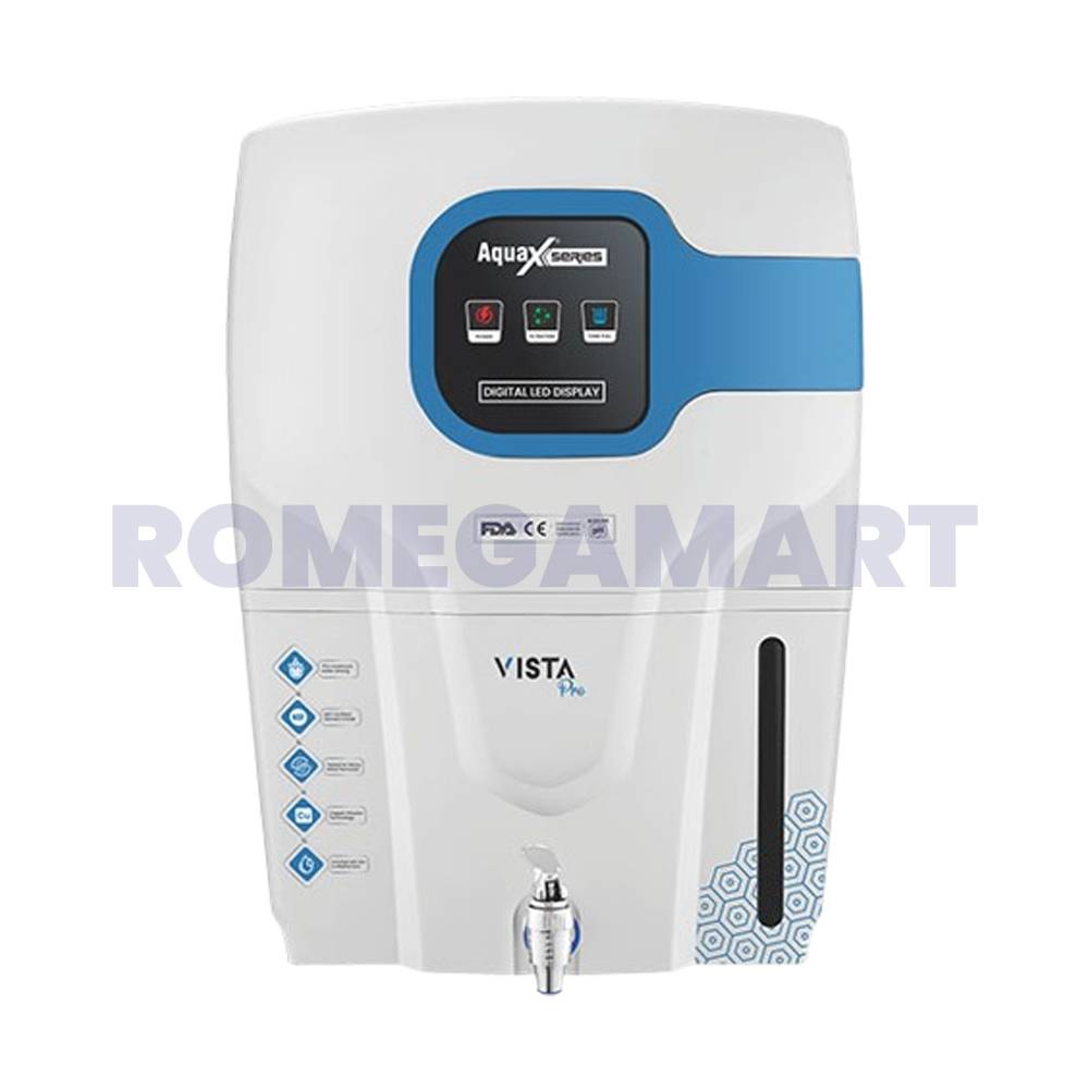 Aquax Vista Pro White With Blue Water Purifier RO+UV+UF+MINERAL CARTRIDGE+TDS CONTROLER - Super Fine Trading CO
