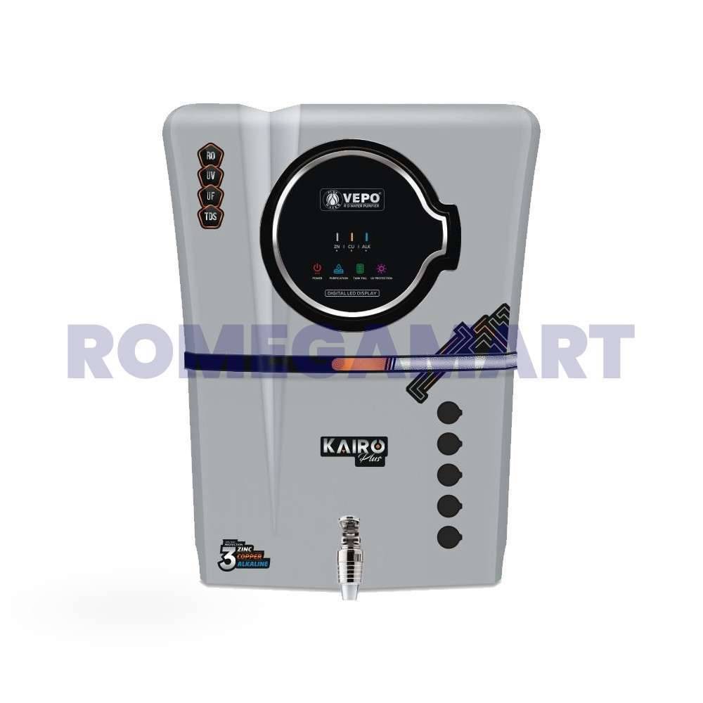Vepo Kairo Plus With Zinc+Copper And Alkaline 12 Liter Storage Water Purifier with Grey Copper - PRUDENCE MARKETING PRIVATE LIMITED