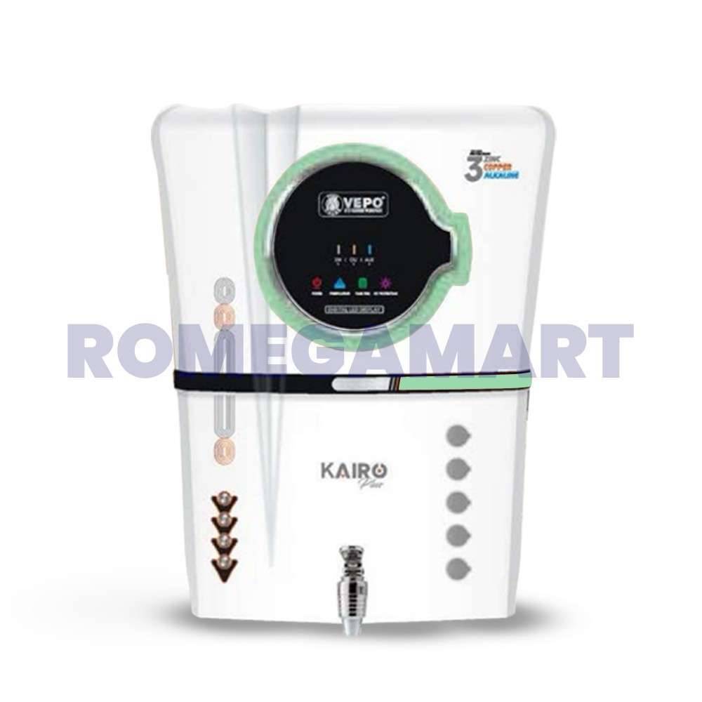 Vepo Kairo Plus Water Purifier With White Green 12 liter Storage Zinc+Copper+Alkaline - PRUDENCE MARKETING PRIVATE LIMITED