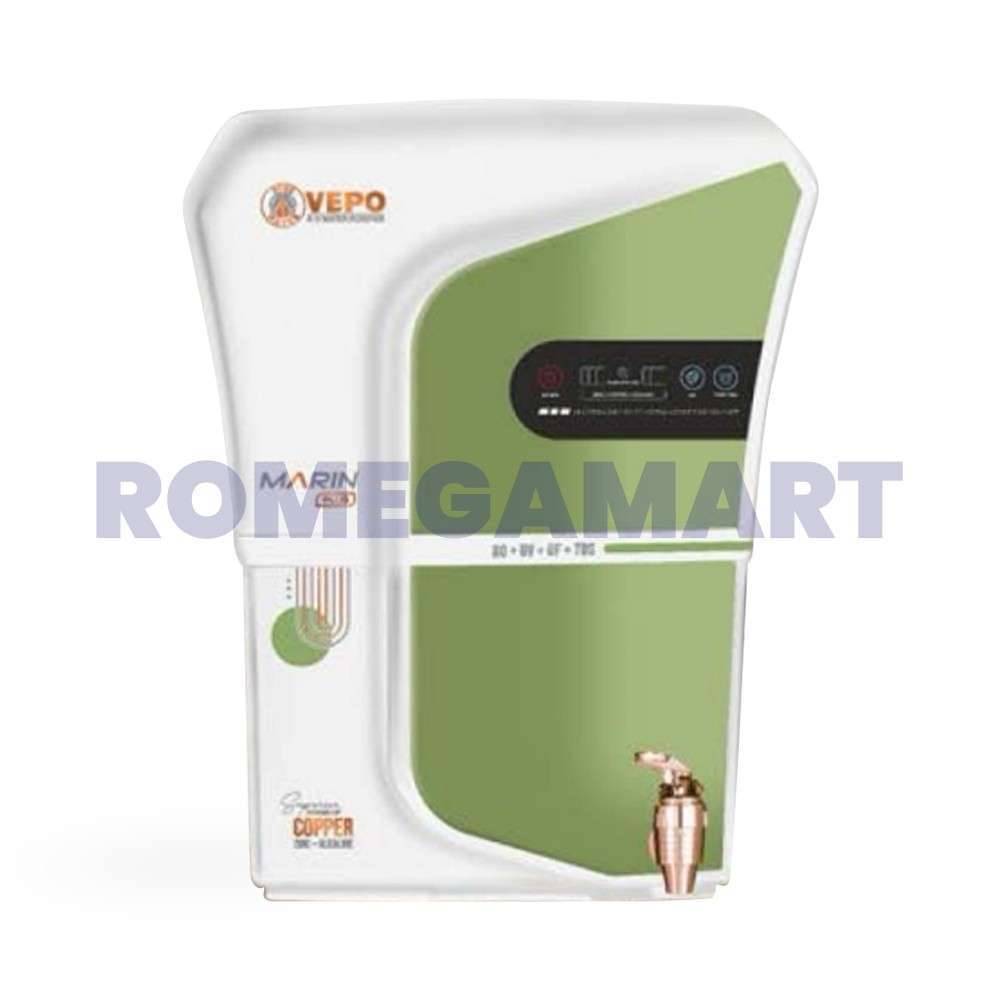 Vepo Marin Plus Water Purifier White Green 18 Liter Storage With Copper+Zinc+Alkaline For Home And Office - PRUDENCE MARKETING PRIVATE LIMITED