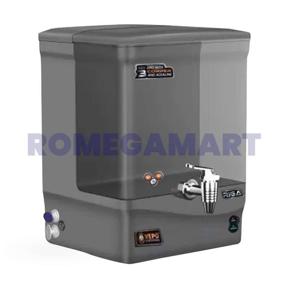 Vepo Riga 12 Liter Storage Water Purifier Grey Color With Zinc+Alkaline And Copper Smart LED Indicator - PRUDENCE MARKETING PRIVATE LIMITEDVIHFOYJTOH