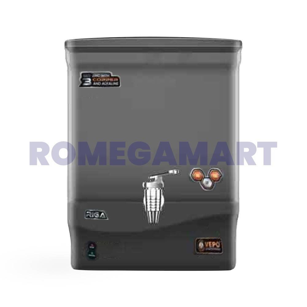 Vepo Riga With Zinc+Alkaline And Copper 12 Liter Storage Water Purifier Black Color Smart LED Indicator - PRUDENCE MARKETING PRIVATE LIMITED
