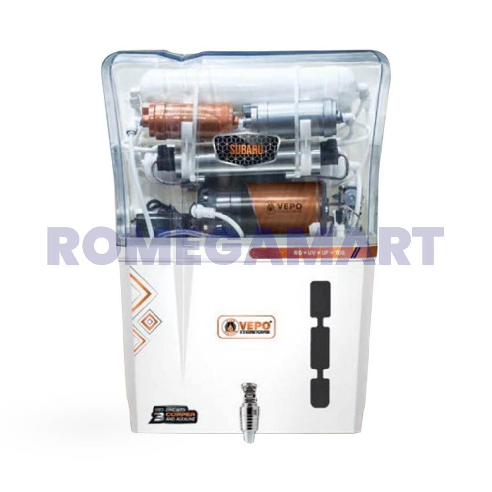 Vepo Subaru White With Transparent 12 Liter Storage Water Purifier With LED Indicator - PRUDENCE MARKETING PRIVATE LIMITED