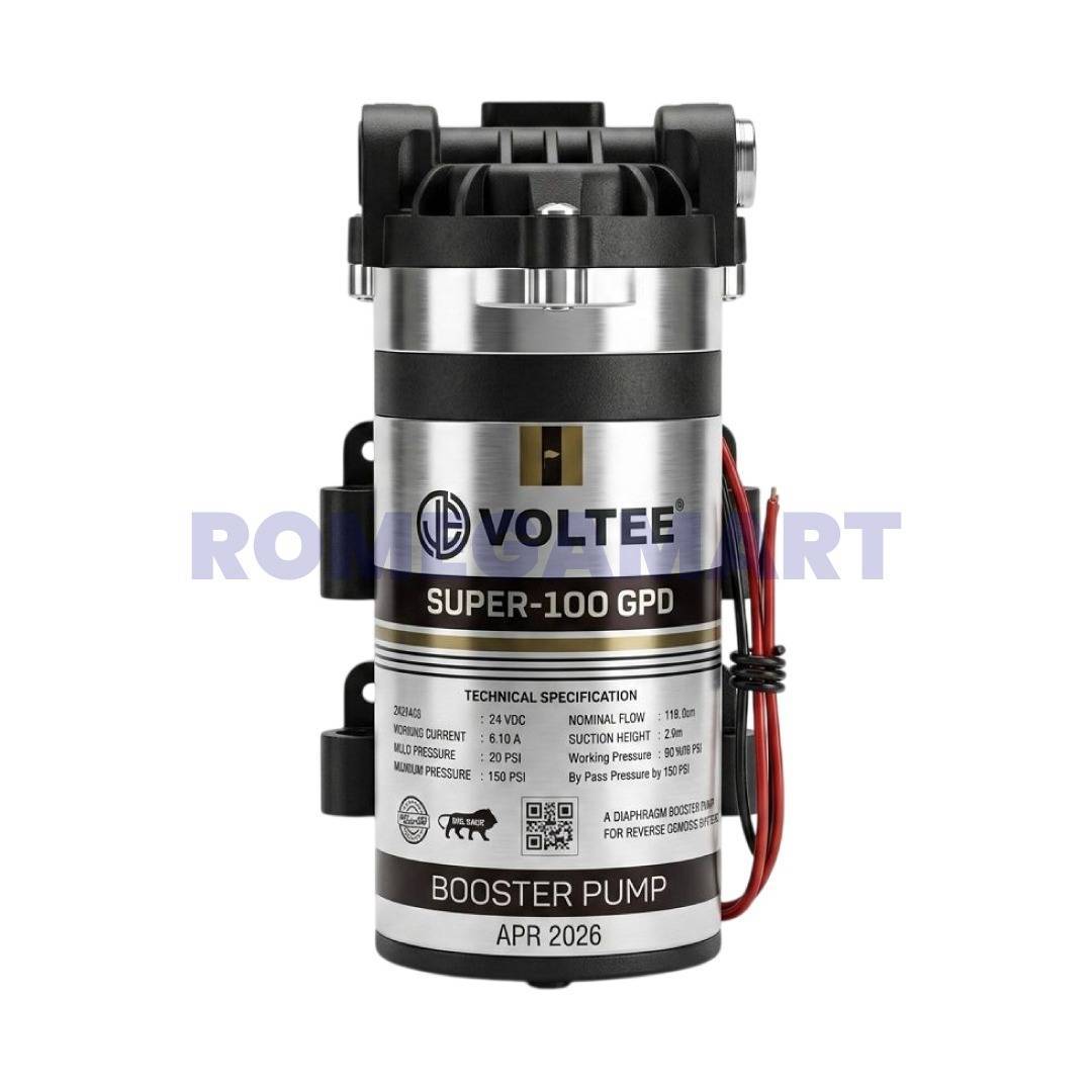 Voltee Super Black Color 100 GPD Booster Pump Suitable For Domestic RO - Wave RO Aqua Solution