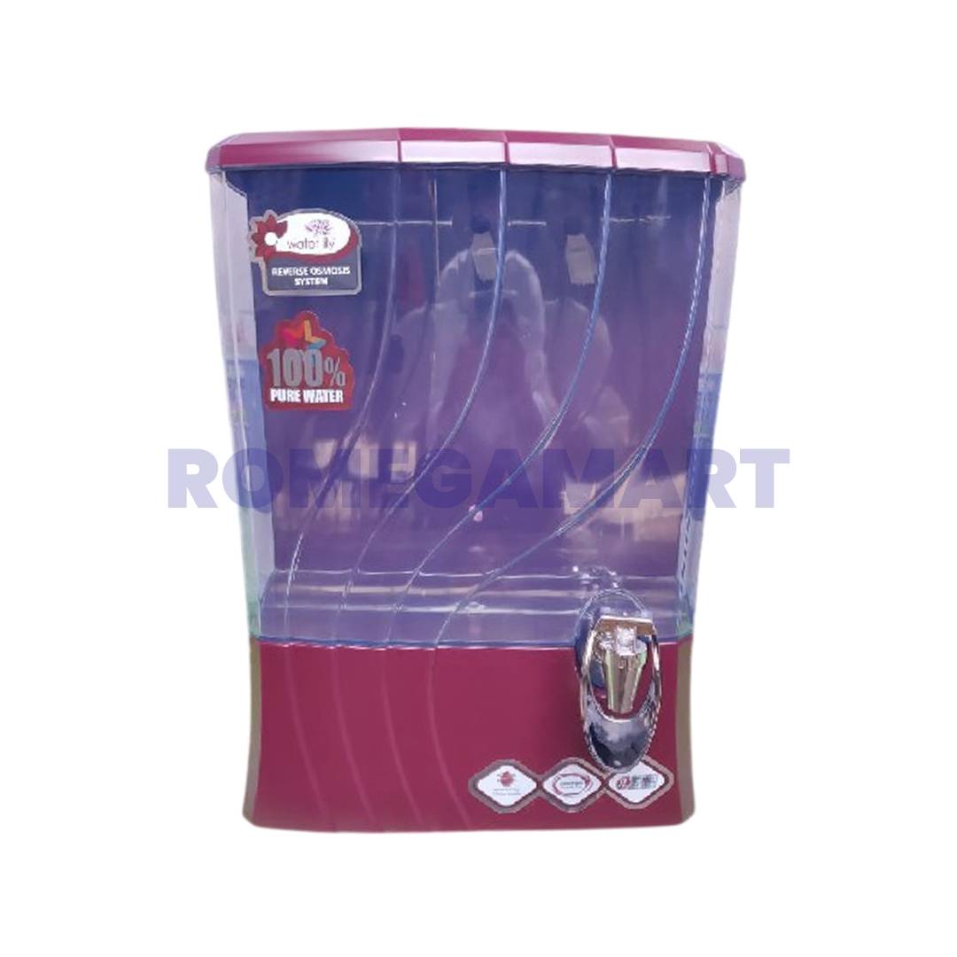 WaterLily Metallic RO Maroon Color 10 Liter Storage ABS Plastic Material Suitable For Domestic Use - Infinity Water Solution