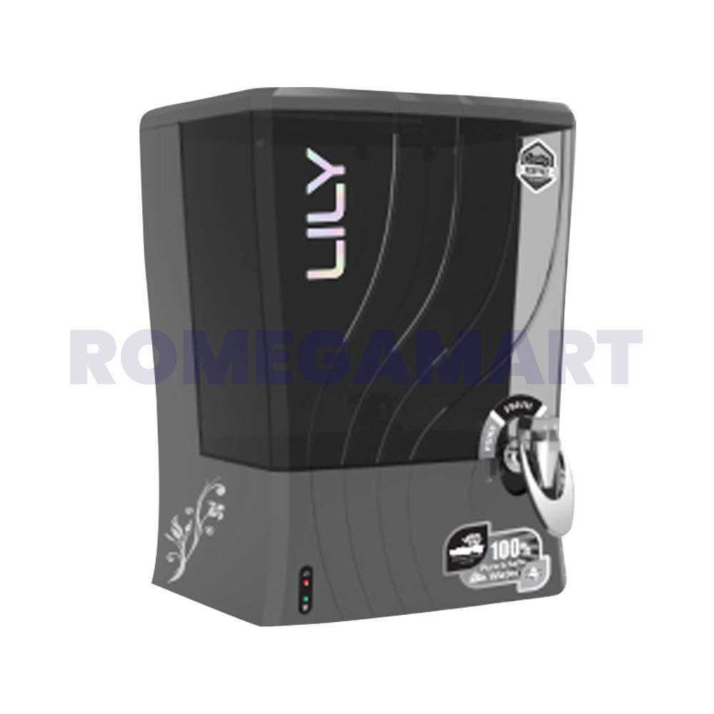 Water Lily 10 Liter RO+Copper Water Purifier Metallic Grey Color 100% Food Grade Plastic Material - P-Tech Aqua India