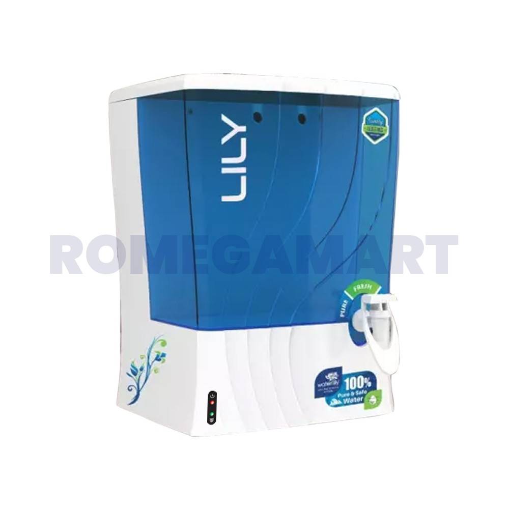Water Lily 10 Liter RO+Copper Water Purifier STD Blue Color 100% Food Grade Plastic Material - P-Tech Aqua India