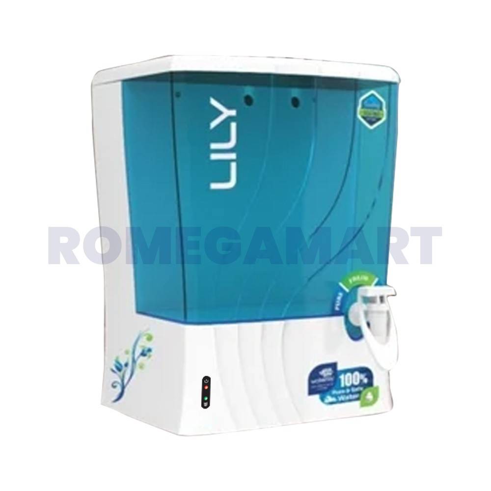 Water Lily 10 Liter RO+Copper Water Purifier STD Green Color 100% Food Grade Plastic Material - P-Tech Aqua India