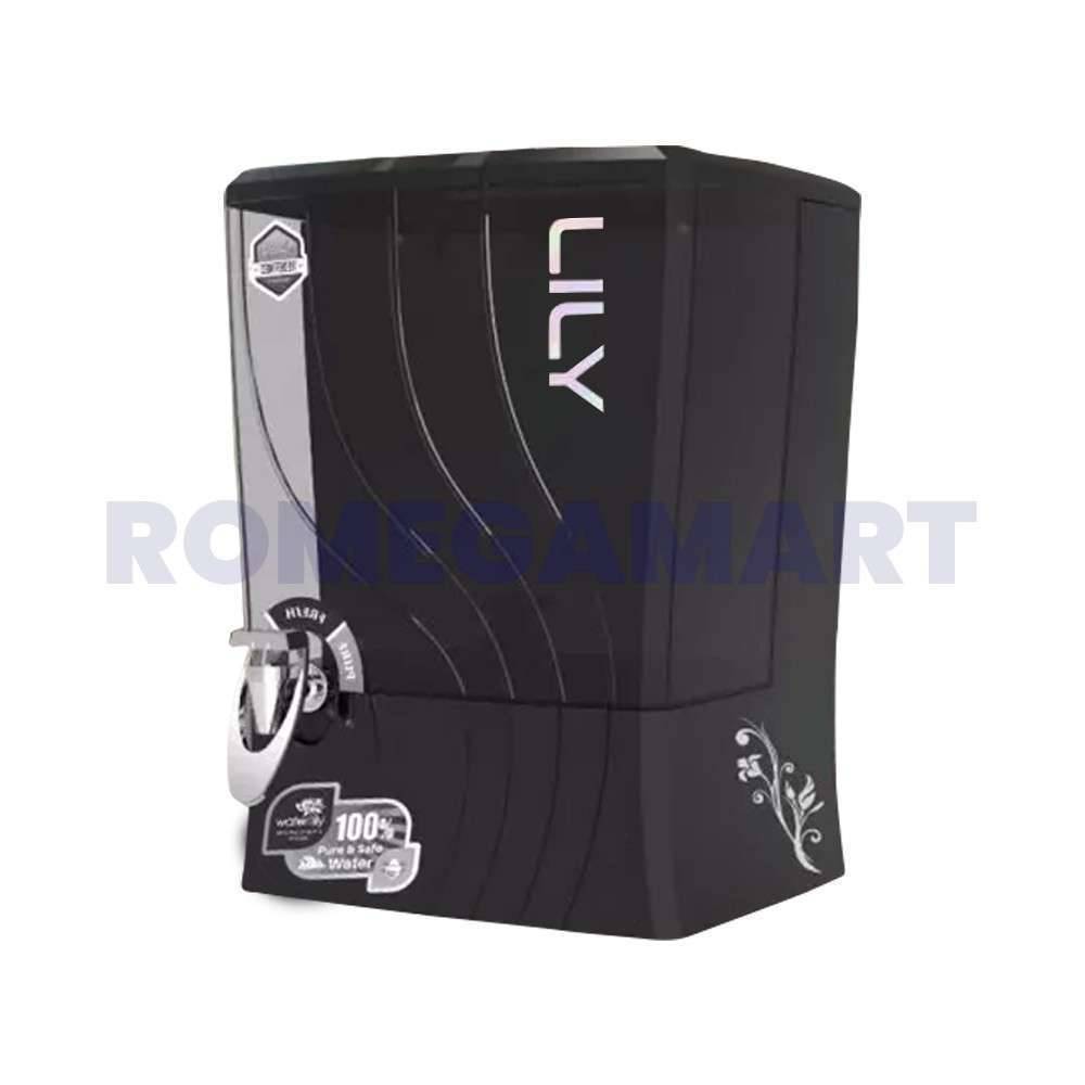 Water Lily RO Water Purifier Metallic Black Color 10 Liter 100% Food Grade Plastic Material - P-Tech Aqua India