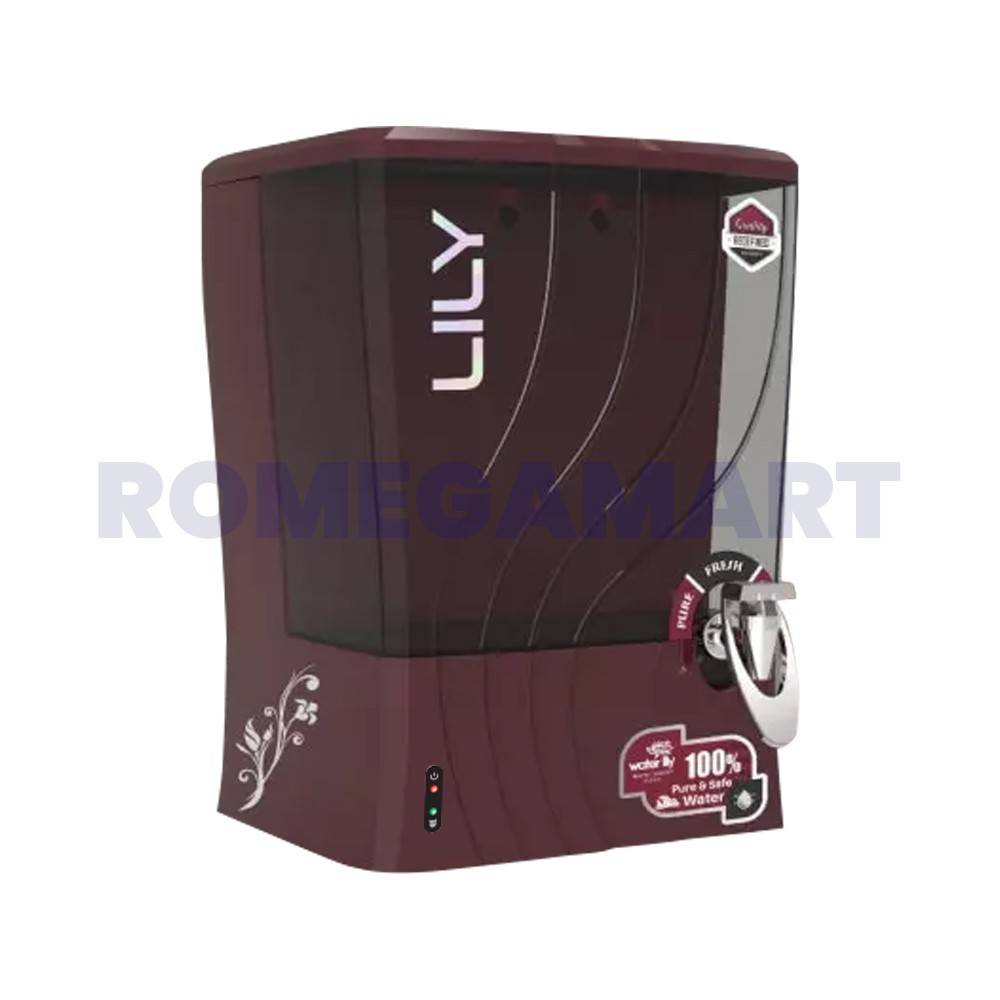 Water Lily 10 Liter RO Water Purifier Metallic Cheery Color 100% Food Grade Plastic Material - P-Tech Aqua India