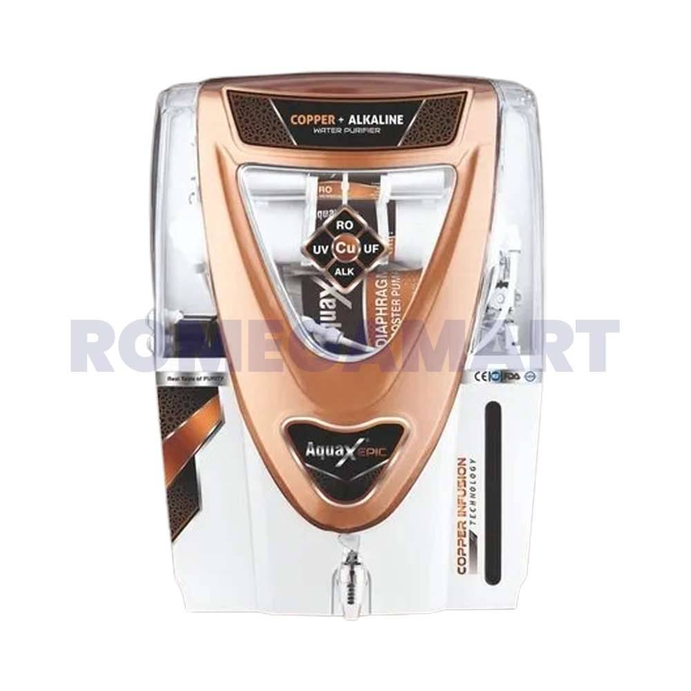 AquaX Epic Cabinet White Copper 12 Liter Storage Color ABS Plastic Material For Domestic - VATSAQUA RO SYSTEM