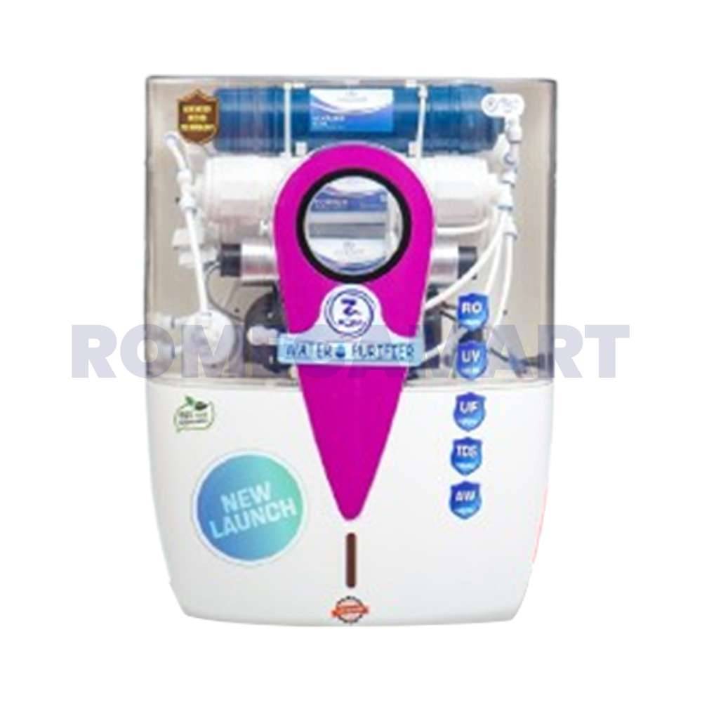 Z Aqua Caycolan White With Pink Color Water Purifier 12 Liter Storage RO+UV+UF+TDS+AW - Z Aqua Water Purifier