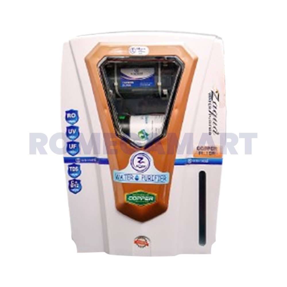 Z Aqua Regal White With Brown Water Purifier 12 Liter Storage RO+UV+UF+TDS+AW - Z Aqua Water Purifier