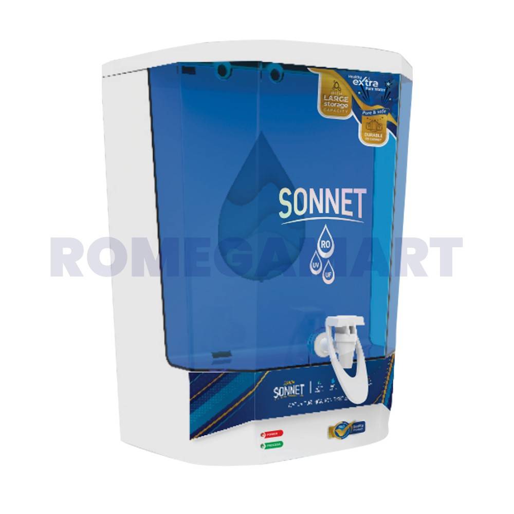 Aqua Sonnet STD Blue With LED Indicator Domestic RO Cabinet 10 Liter Food Grade Plastic Material - P-Tech Aqua India