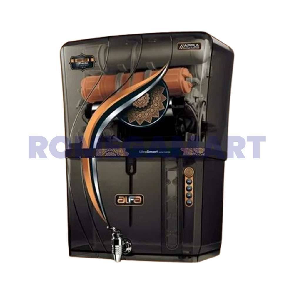 Alfa Apple Black Transparent Table Tab  Color 12 Liter Storage Water Purifier For Domestic Use - DIVYA ENTERPRISES