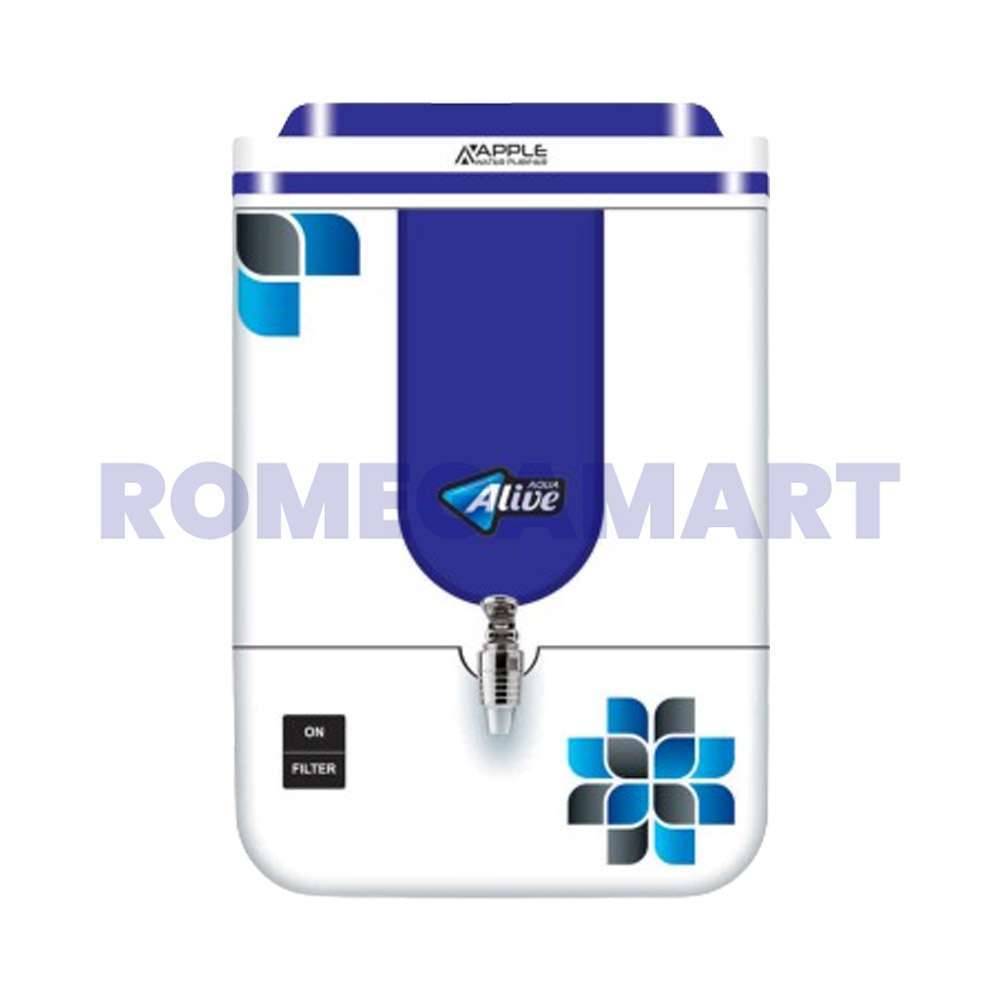 Apple Alive RO Water Purifier RO+UV+COPPER+ALKLINE+TDS ABS Food Plastic Material Blue Color 10 Liter Storage Suitable For Domestic - JAZZ PURE WATER SOLUTIONS