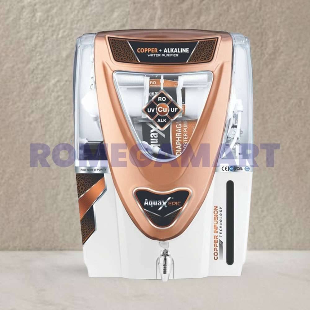 AquaX Epic White With Copper 12 Liter Storage Water Purifier For Domestic Use - EARTH RO SYSTEM