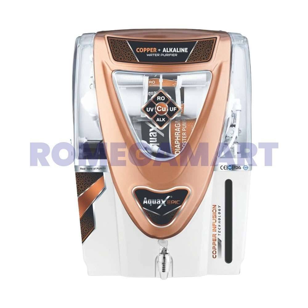AquaX Epic White With Copper 12 Liter Storage Water Purifier For Domestic Use - EARTH RO SYSTEM