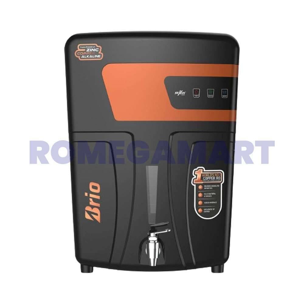 Brio Water Purifier 12 Liter Storage Black With Copper For Domestic Use - Wave RO Aqua Solution