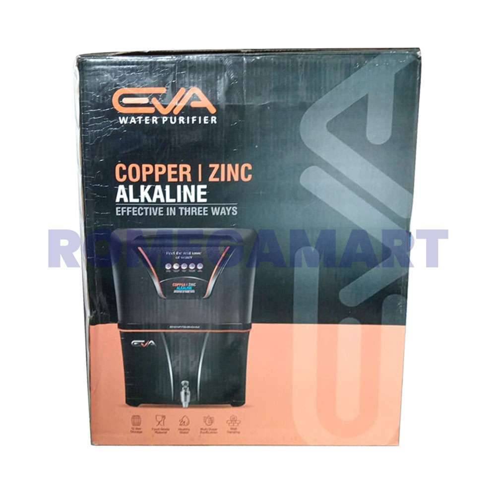 Aqua Eva  12 Liter Capacity Water Purifier Black Color Copper + Alkaline + Zinc  For Domestic Use - Divya Enterprises 