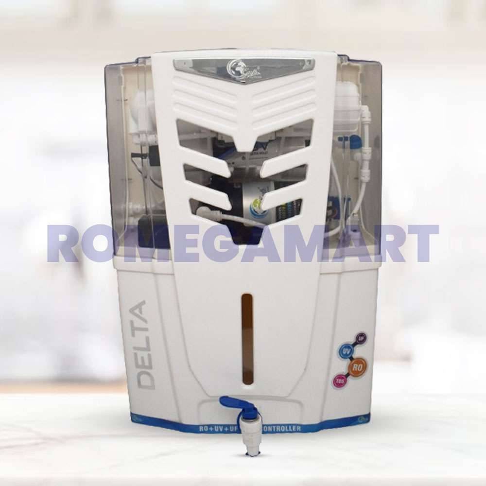 Delta White Transparent 15 Liter Storage RO+UF+UV+TDS Water Purifier - EARTH RO SYSTEM