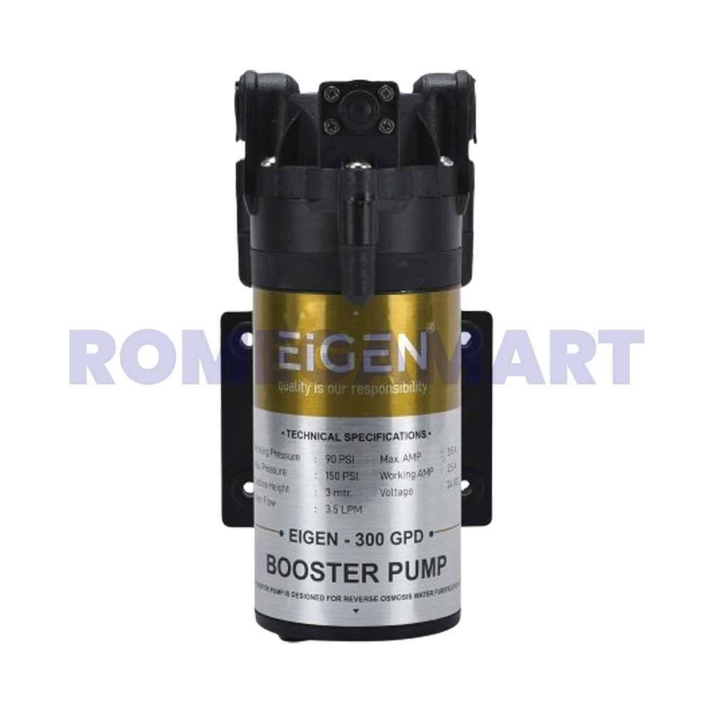 EIGEN Black Color 300 GPD Booster Pump Metal Material Suitable For Domestic RO - GTB JI WATER SOLUTIONS