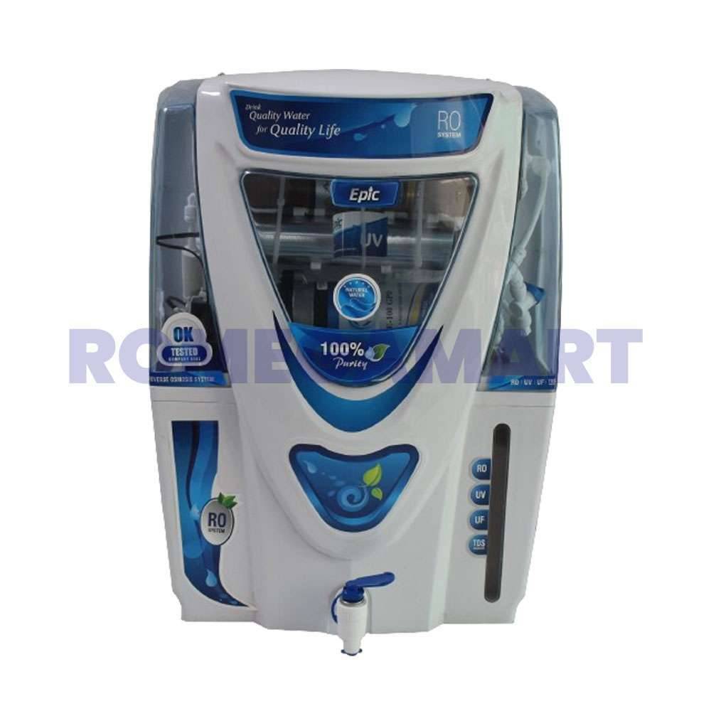 Epic White With Transparent Body Cabinet 12 Liter Storage For Domestic Use - EARTH RO SYSTEM