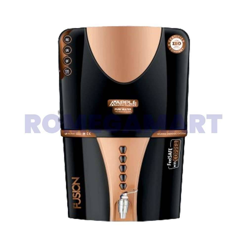 Apple Fusion RO+UV+COPPER+ALKLINE+TDS Water Purifier Black Copper Color 12 Liter Storage Domestic - GTB JI WATER SOLUTIONS