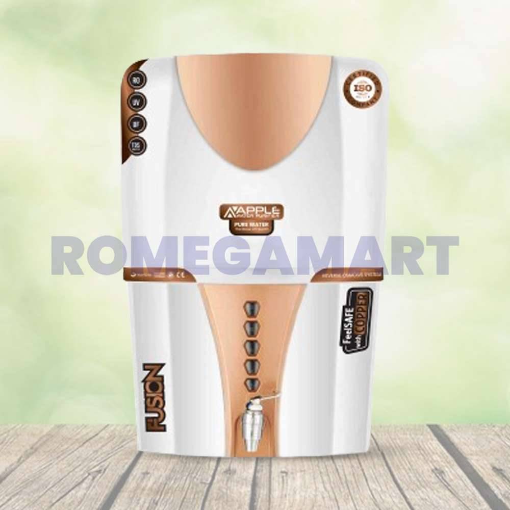 Apple Fusion RO+UV+UF+TDS+ALKLINE+COPPER+MINERAL Water Purifier White Copper Color 12 Liter Storage For Domestic - GTB JI WATER SOLUTIONS